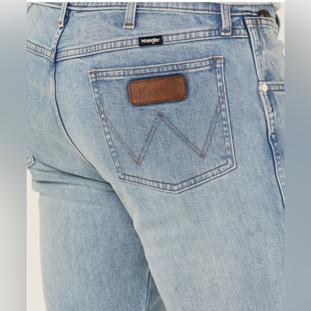 Wrangler Sky Blue Distressed Straight Jeans - Picture 2 of 13